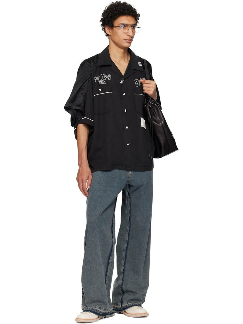 Maison MIHARAYASUHIRO Black W Sleeve Bowling Shirt outlook
