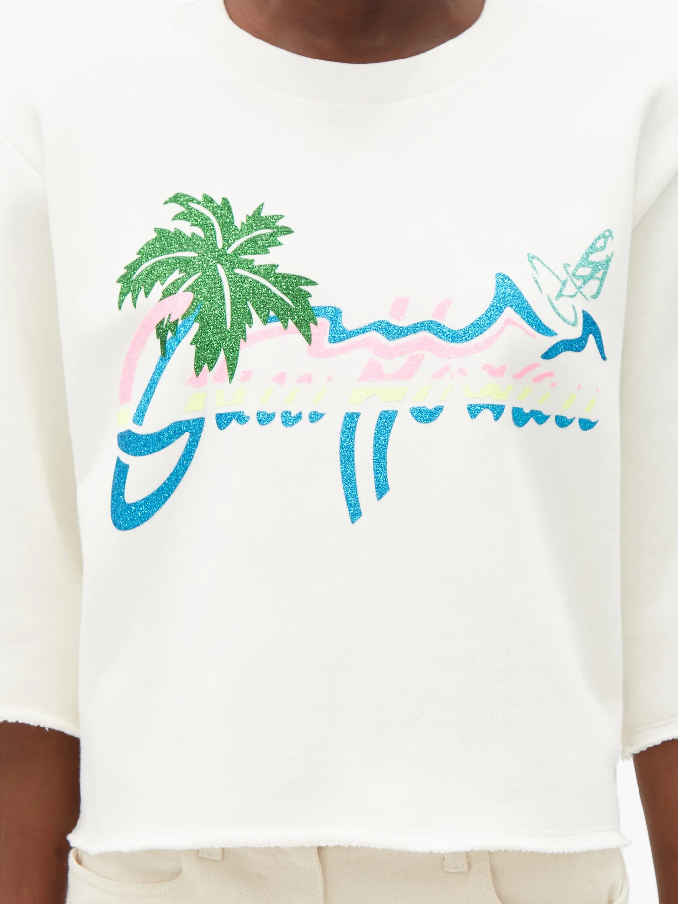 Glitter Hawaii-print cotton-jersey sweatshirt - 3