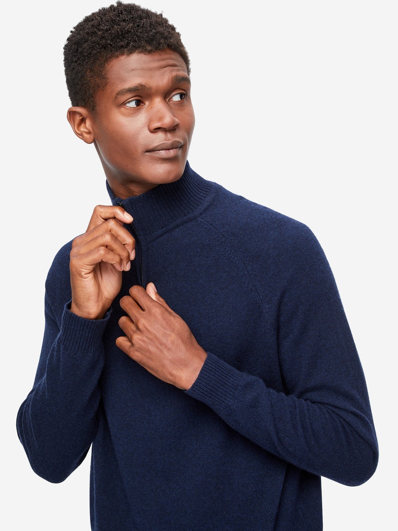 Men's Half-Zip Sweater Finley Cashmere Midnight - 3