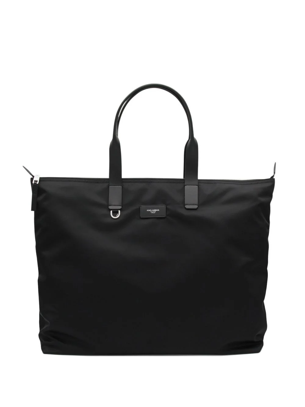 leather-handle zipped tote bag - 1