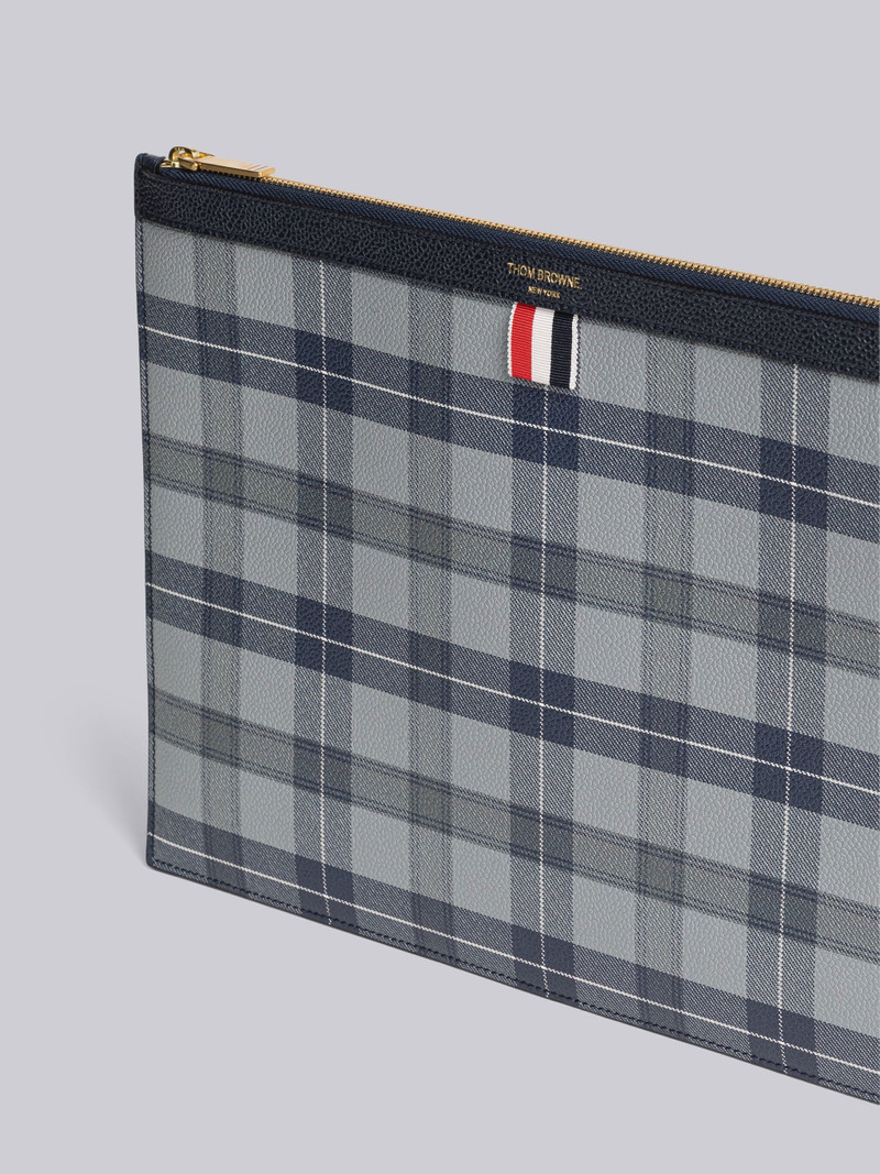Thom Browne Tartan Pebble Grain Leather Medium Document Holder outlook