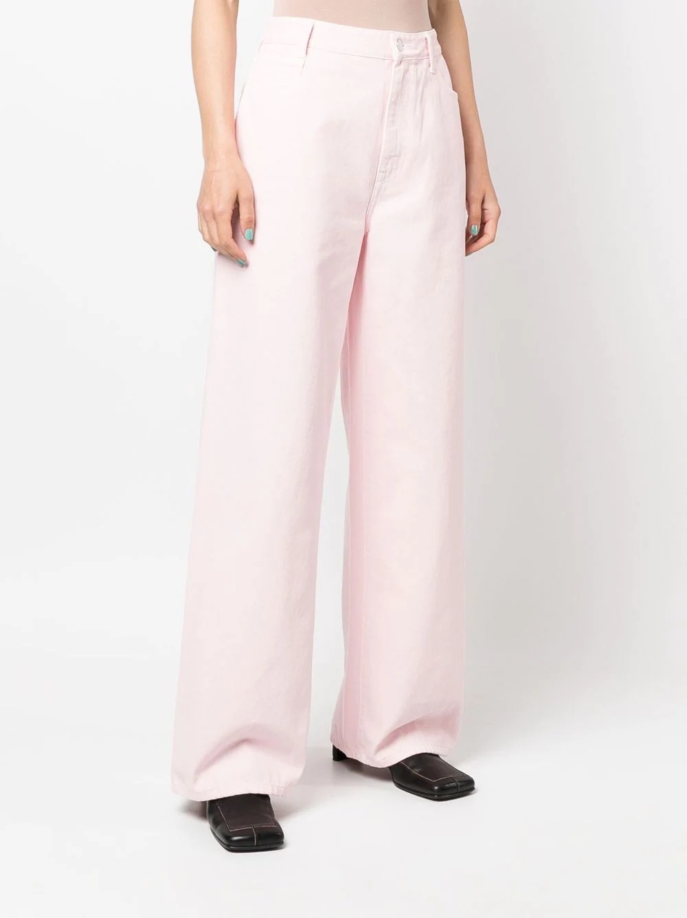 wide-leg denim jeans - 3