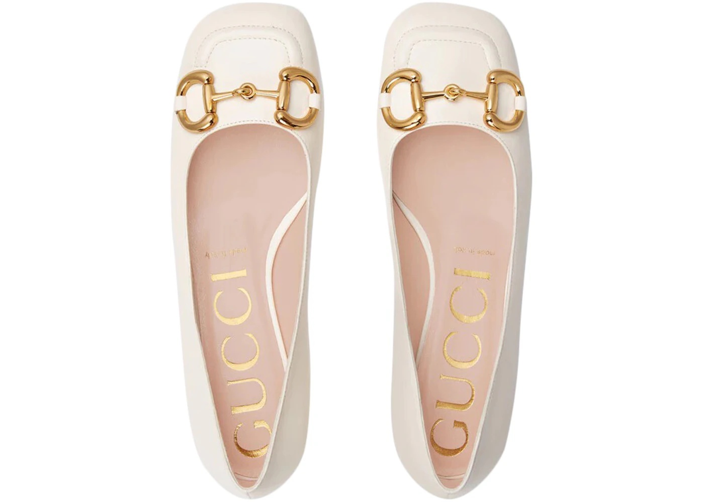 Gucci Horsebit Ballet Flat White Leather - 3