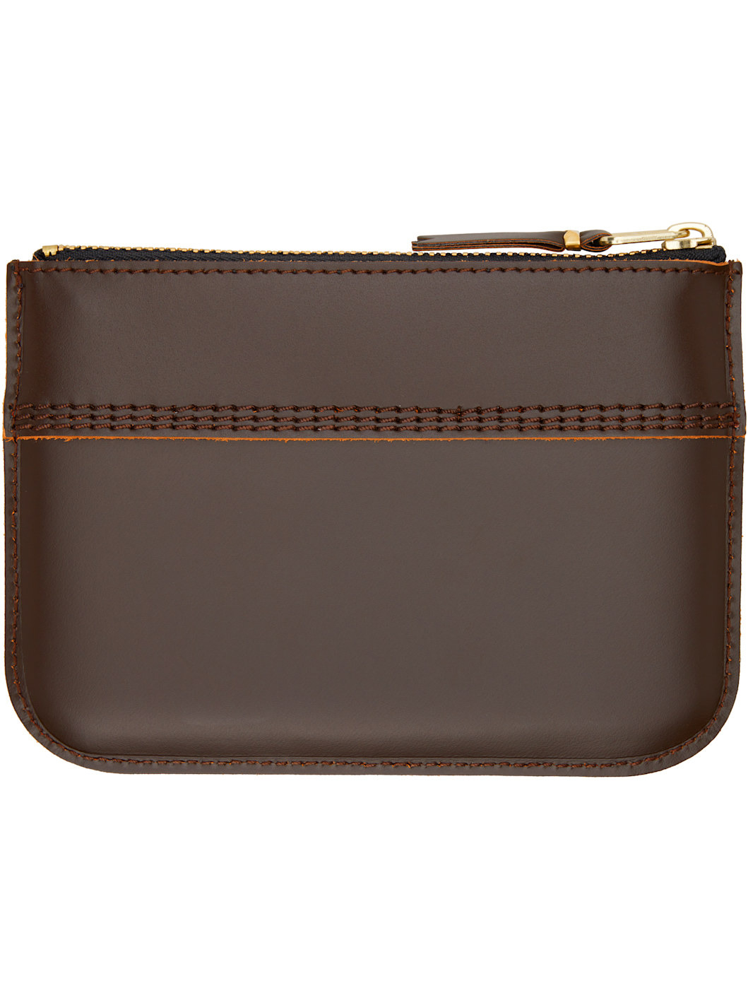 Brown Triple Stitch Pouch - 2