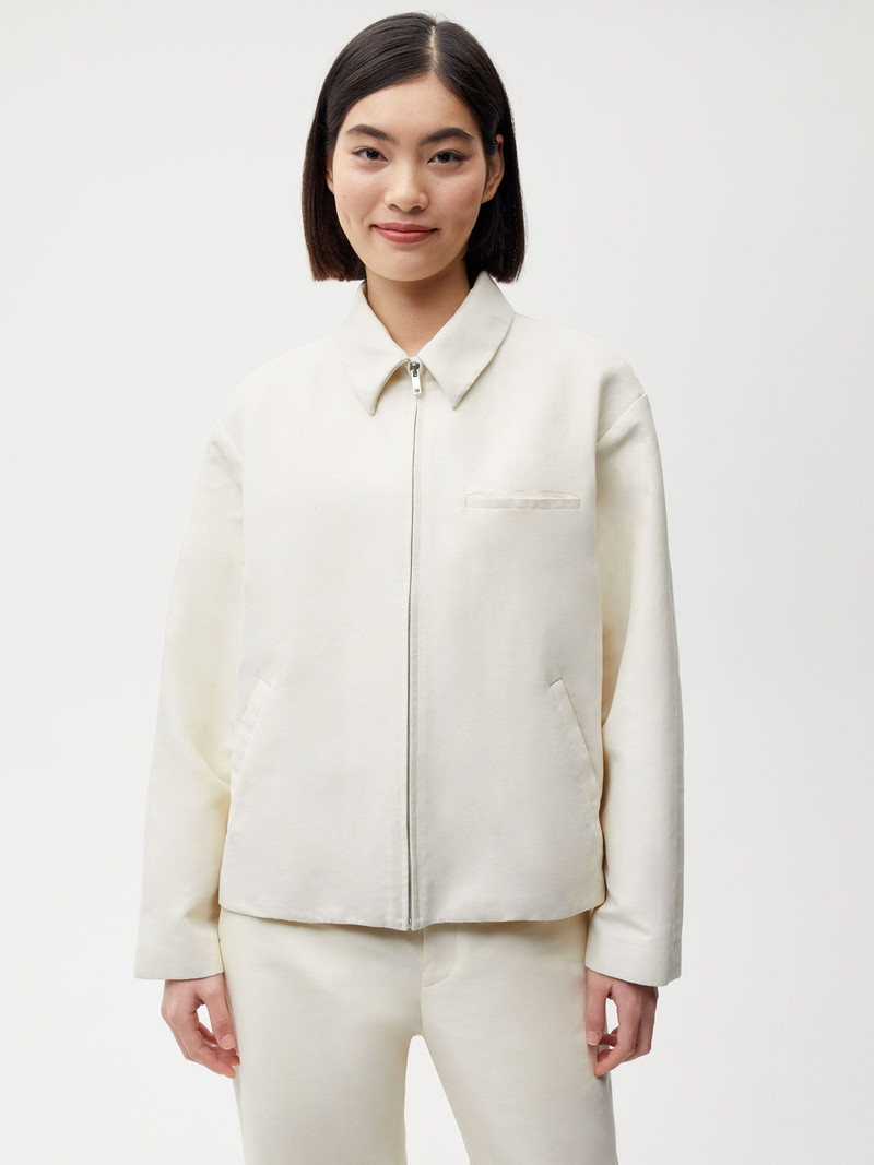 PANGAIA Womens Archive Organic Cotton Harrington Jacket - Elderflower outlook