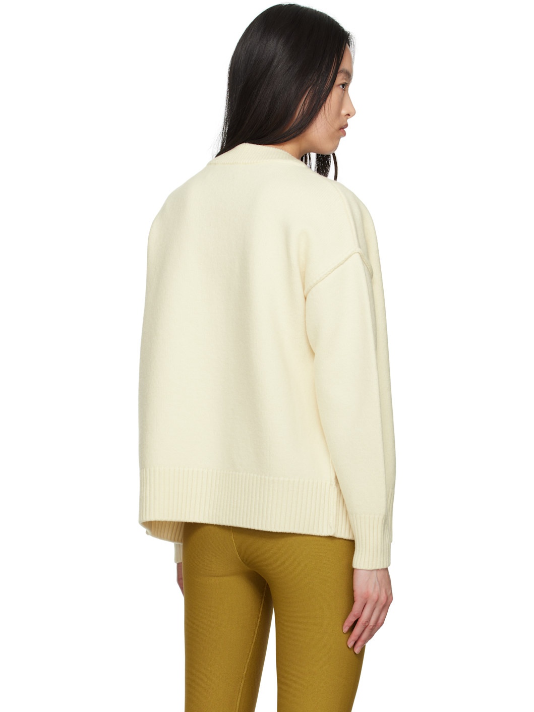 Off-White Wool Ami de Coeur Cardigan - 3