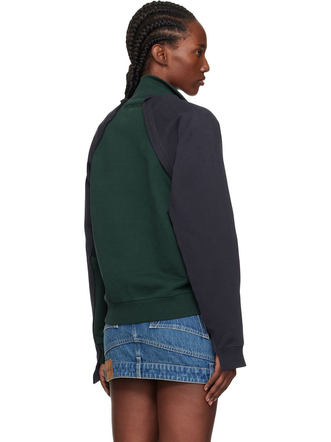 Navy & Green 'Amsterdam' Patched Zip Sweatshirt - 3