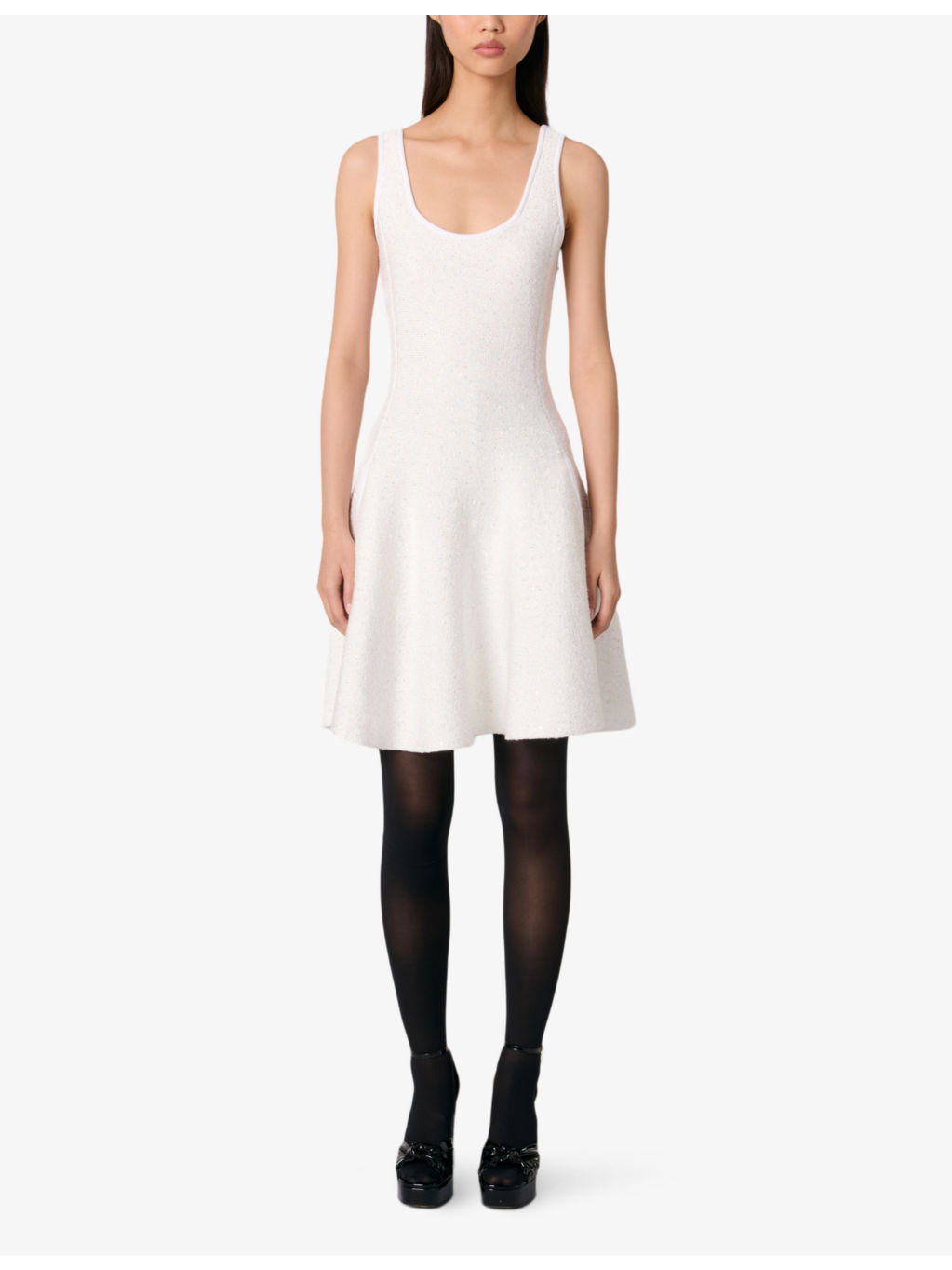 Sequin-embellished round-neck sleeveless stretch-knit mini dress - 2