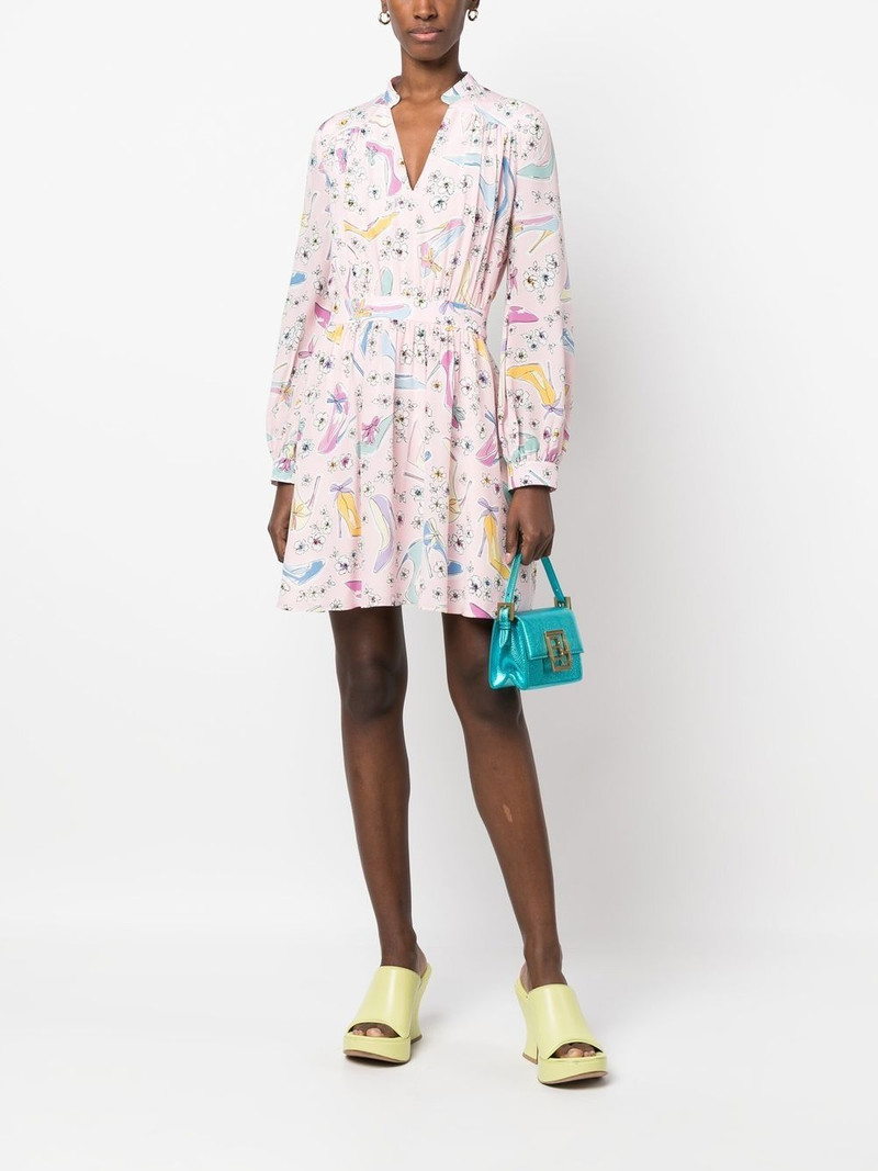 Moschino floral-print long-sleeved mini dress outlook