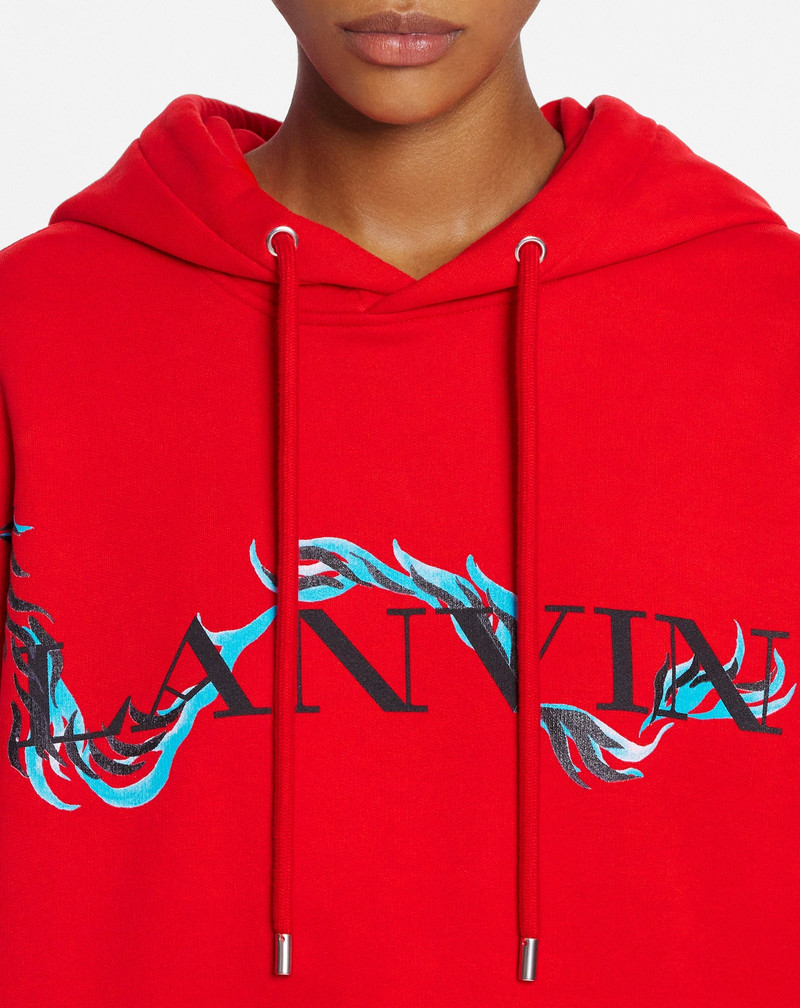 DRAGON PRINT LOOSE-FITTING HOODIE 7
