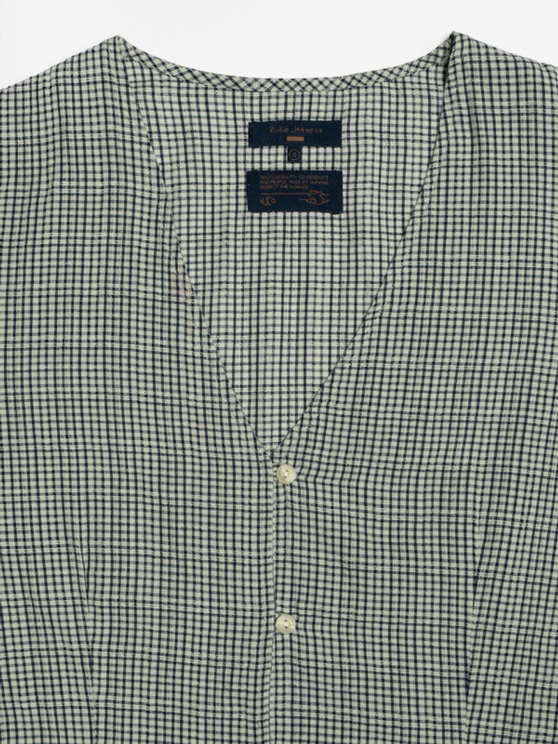 Lollo Check Indigo Dress Blue 3