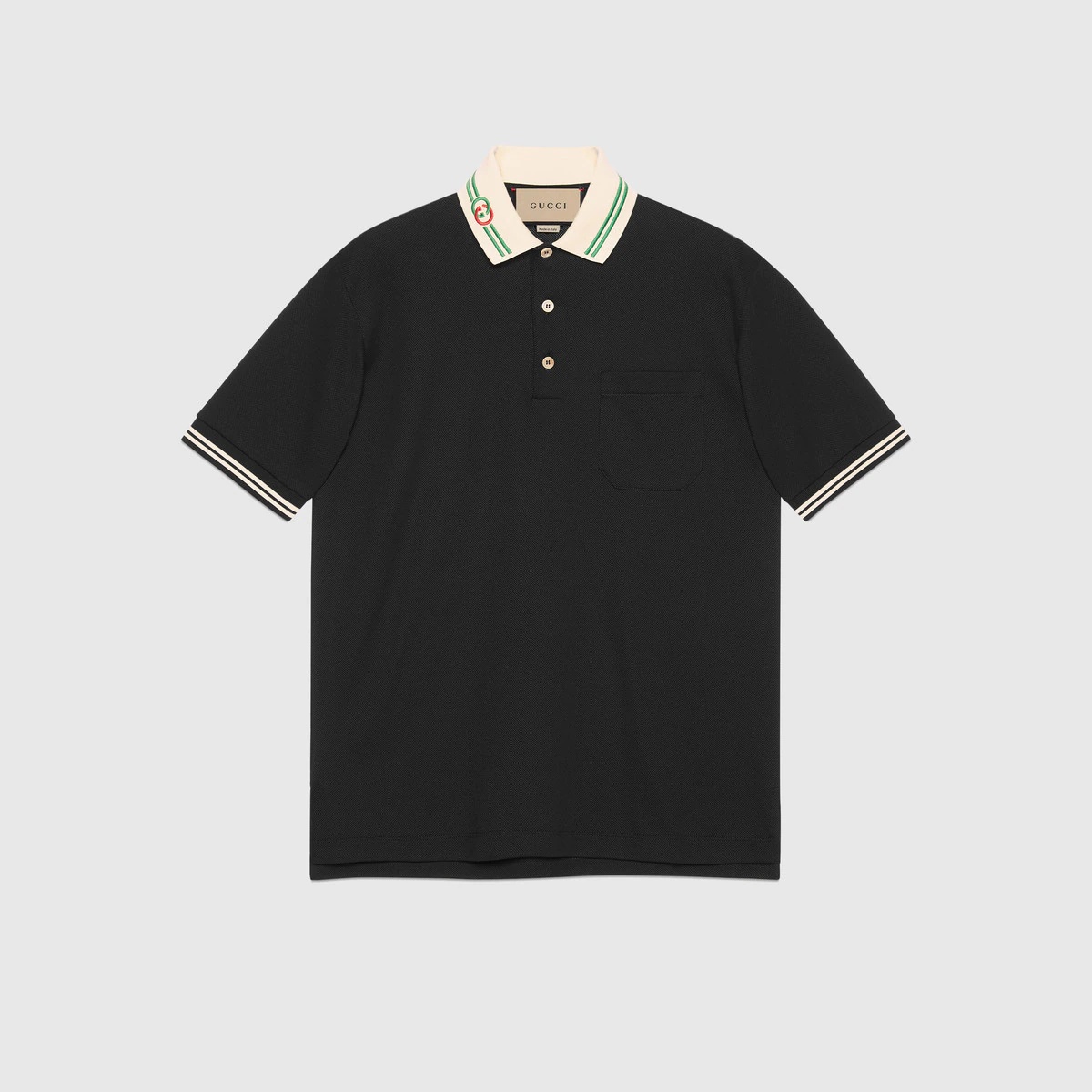 Cotton piquet polo with Interlocking G - 1