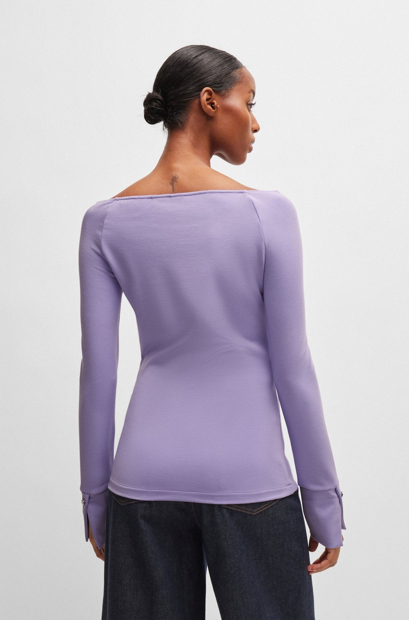 SLIM-FIT TOP WITH METAL CUFF BUTTONS 4
