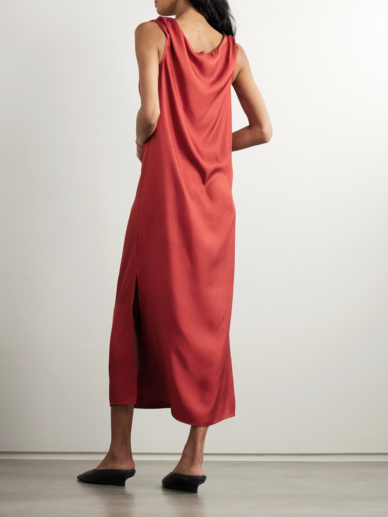 Moun Knotted Draped Silk-twill Midi Dress 3