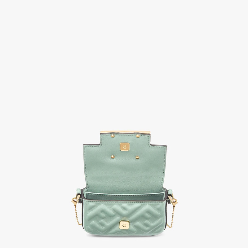 Mint green nappa leather charm with FF motif 4