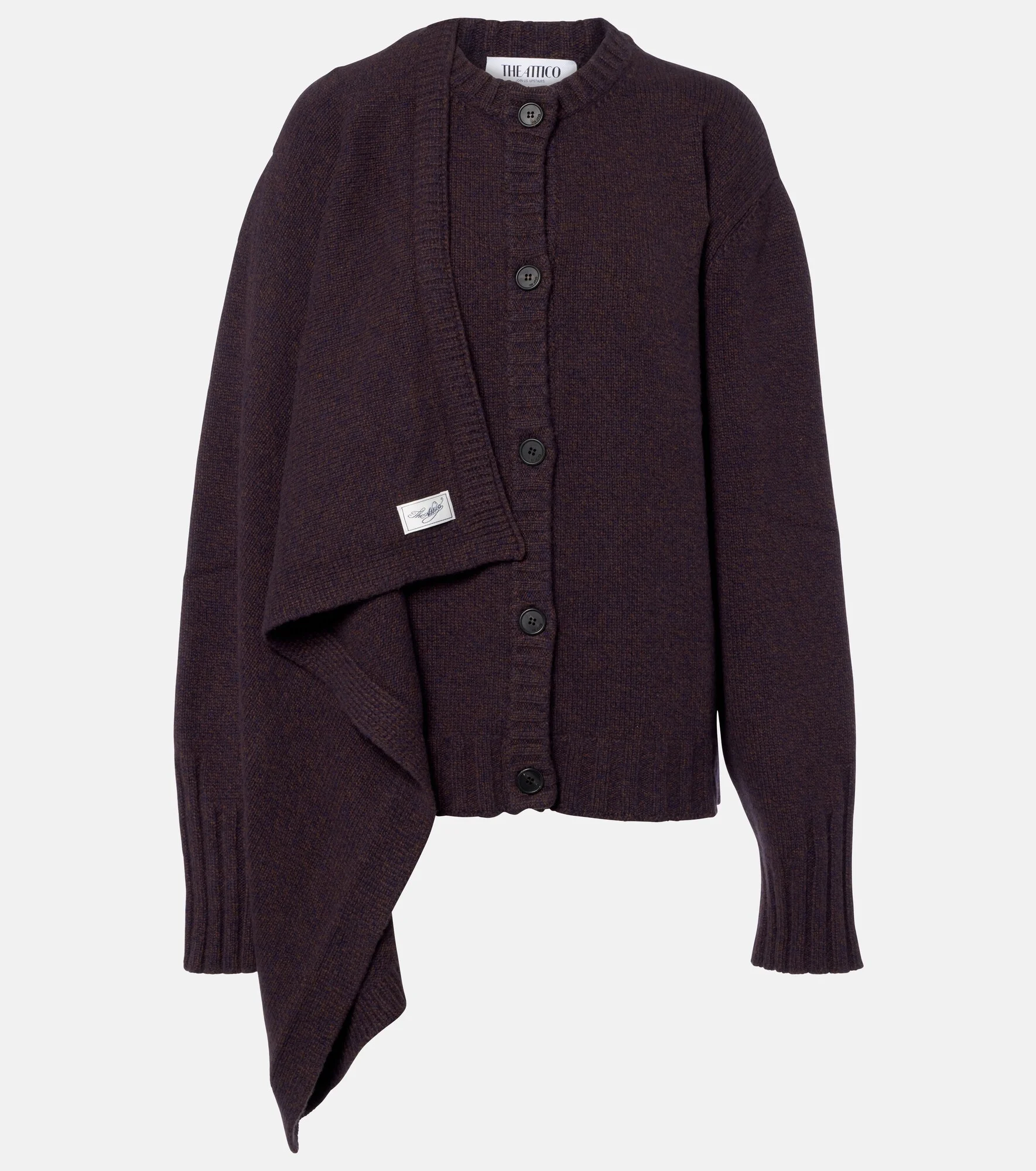 Draped wool and cashmere cardigan - 1
