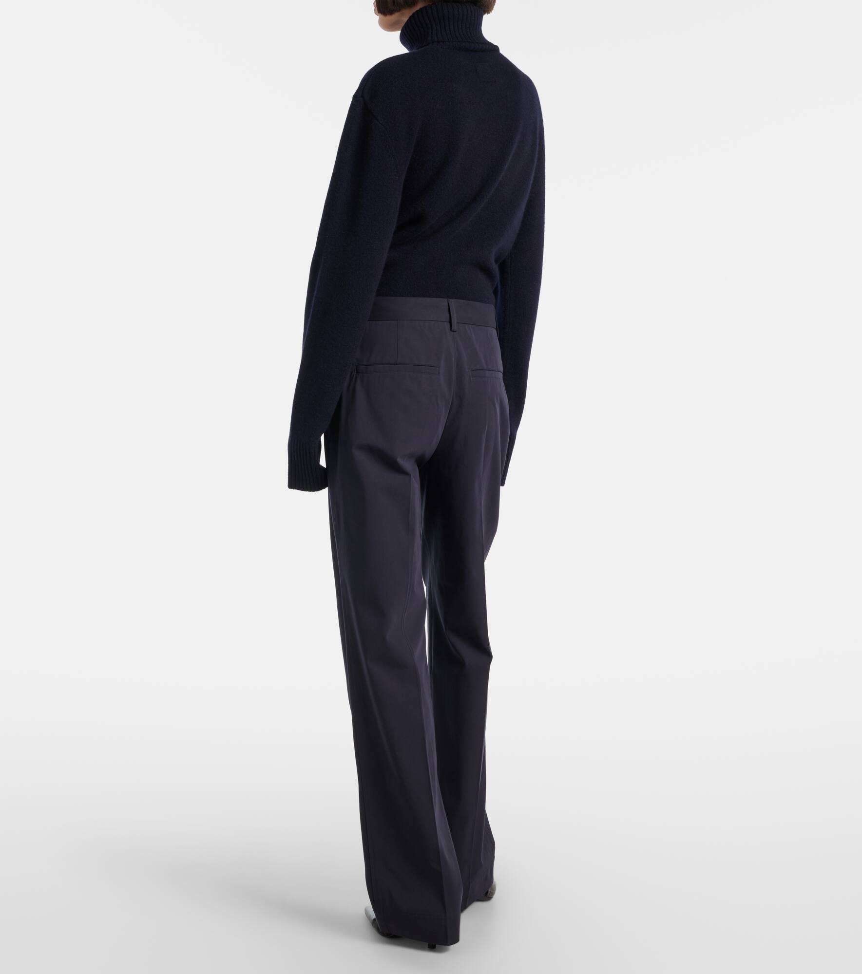 High-rise cotton straight pants - 3