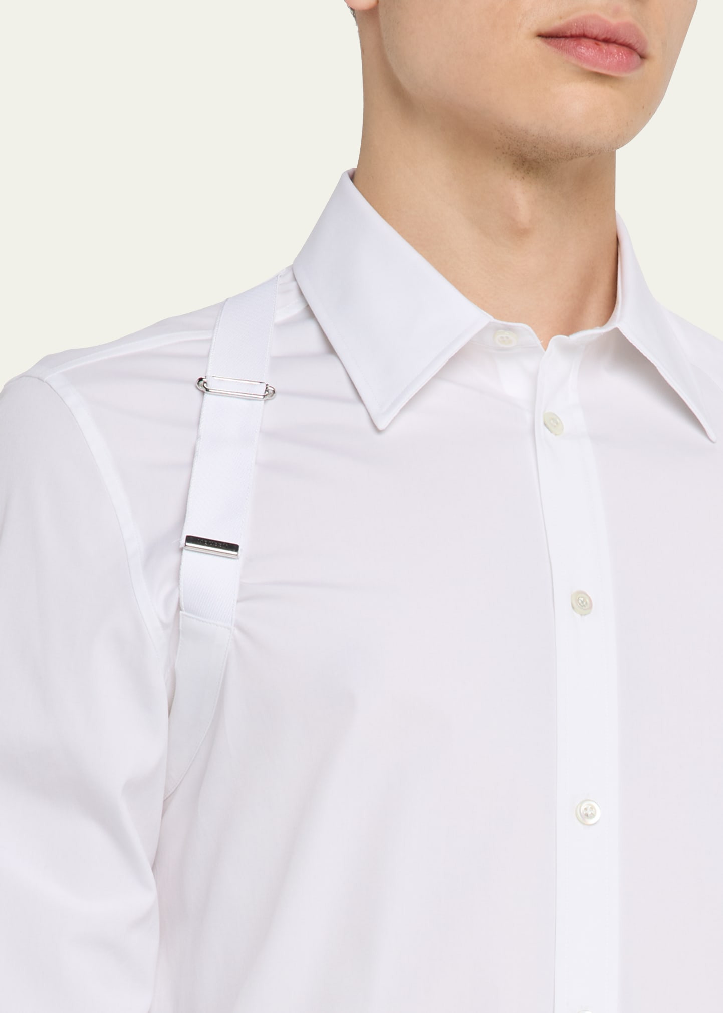 Men's Logo-Tape Harness Dress Shirt - 5