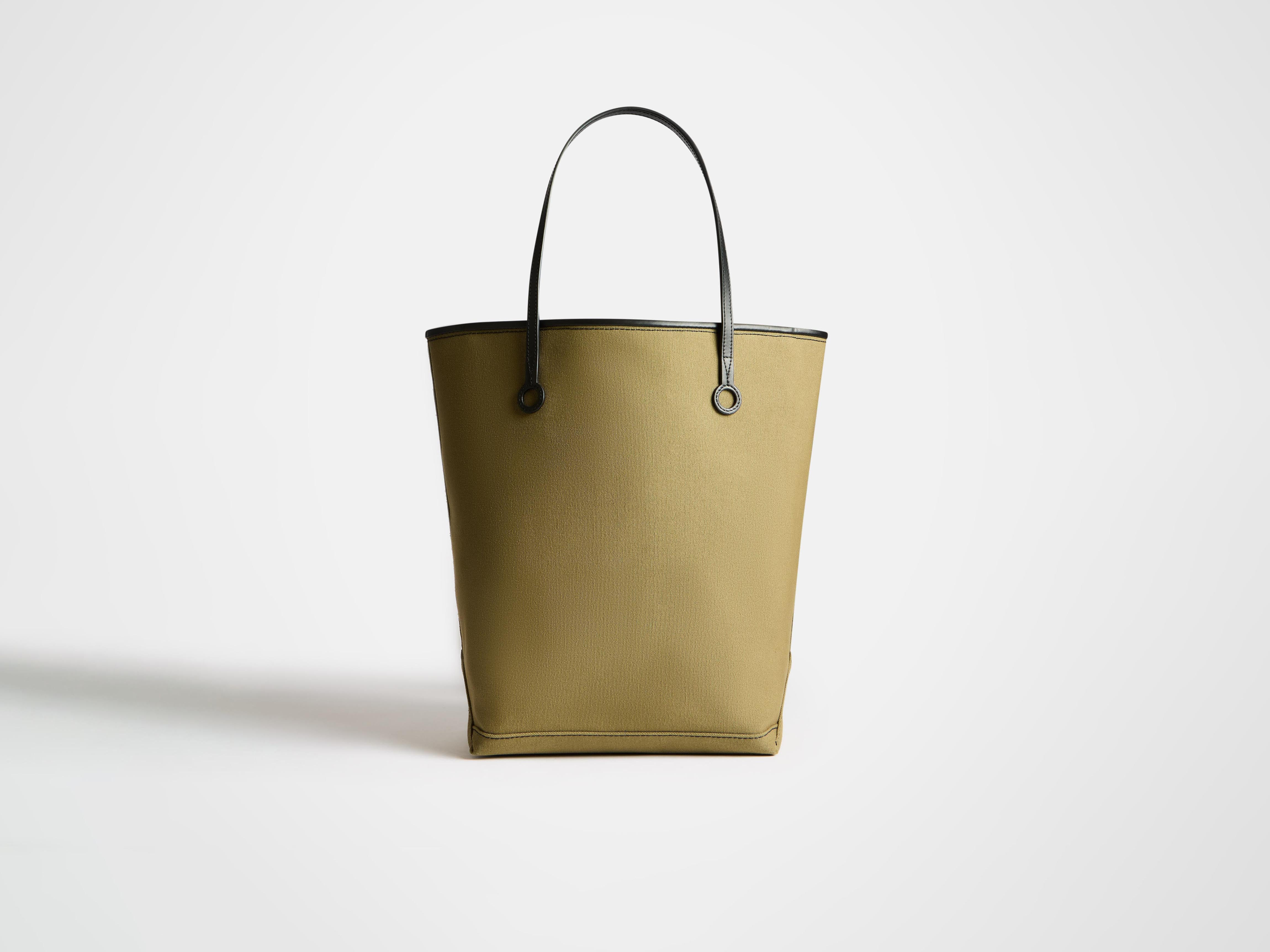LARGE ANCHOR CANVAS TOTE IN KHAKI - 4