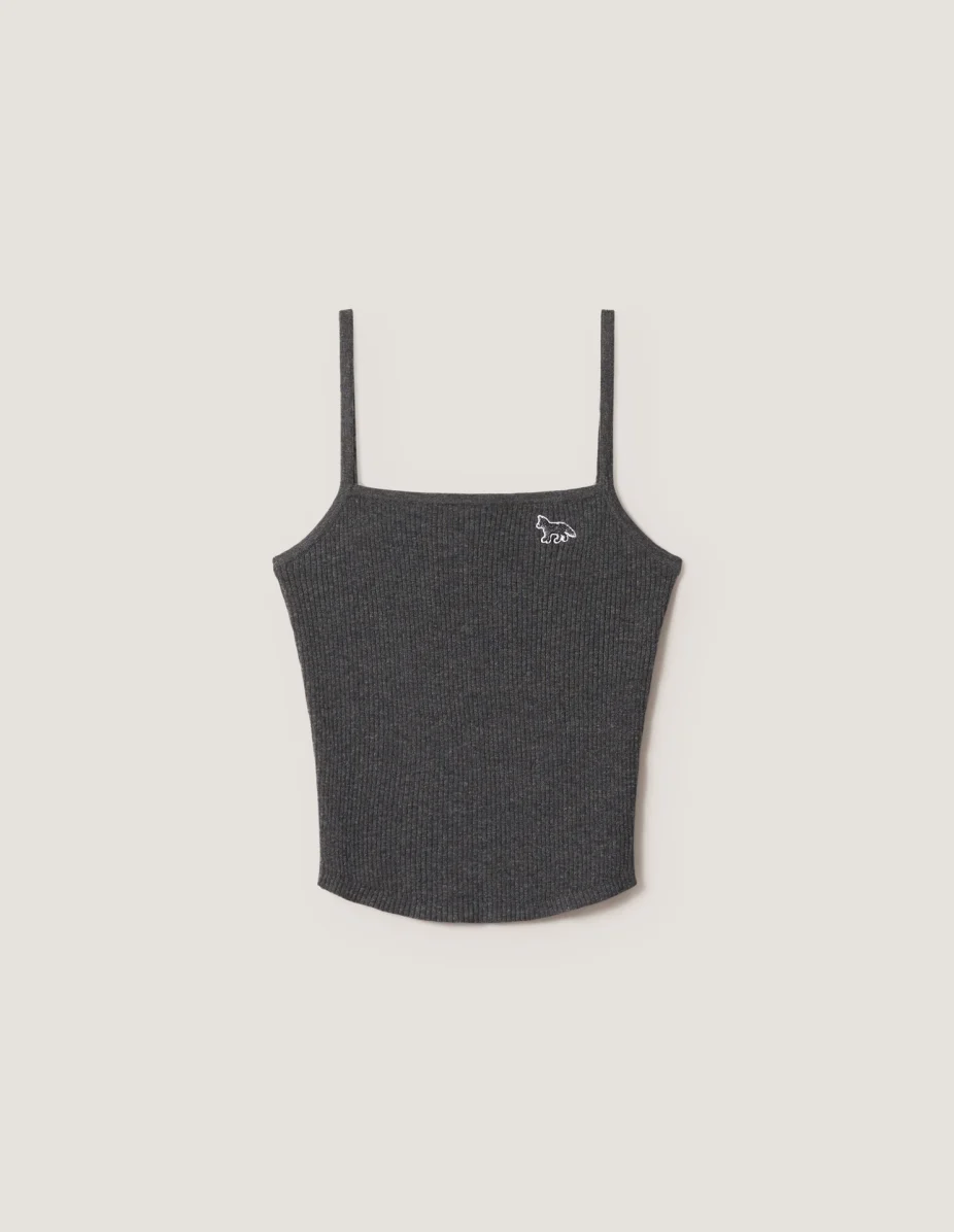 BABY FOX FINE RIB CROPPED TOP - 1