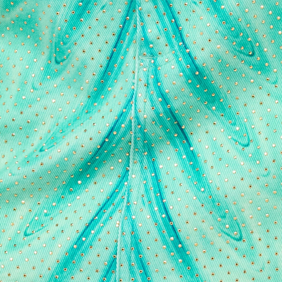 Miniskirt With Optical Glass Print And Micro Studs - 5