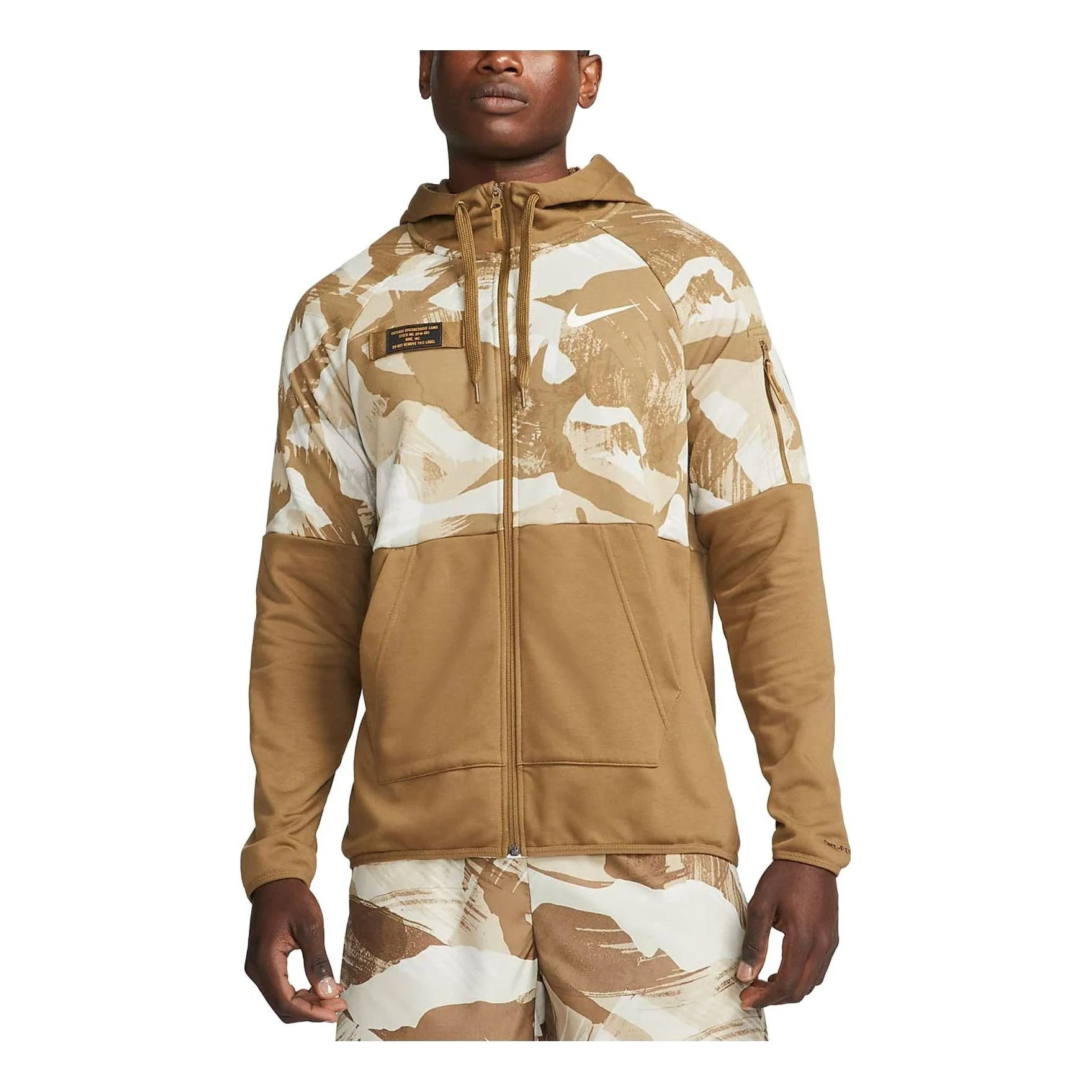 Nike Camo Dri FIT Fleece Full Zip Hoodie 'Brown' DQ4791-242 - 1