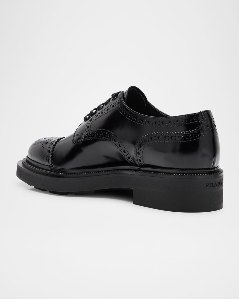 Prada Men's Tyrone Brogue Leather Derby Shoes outlook