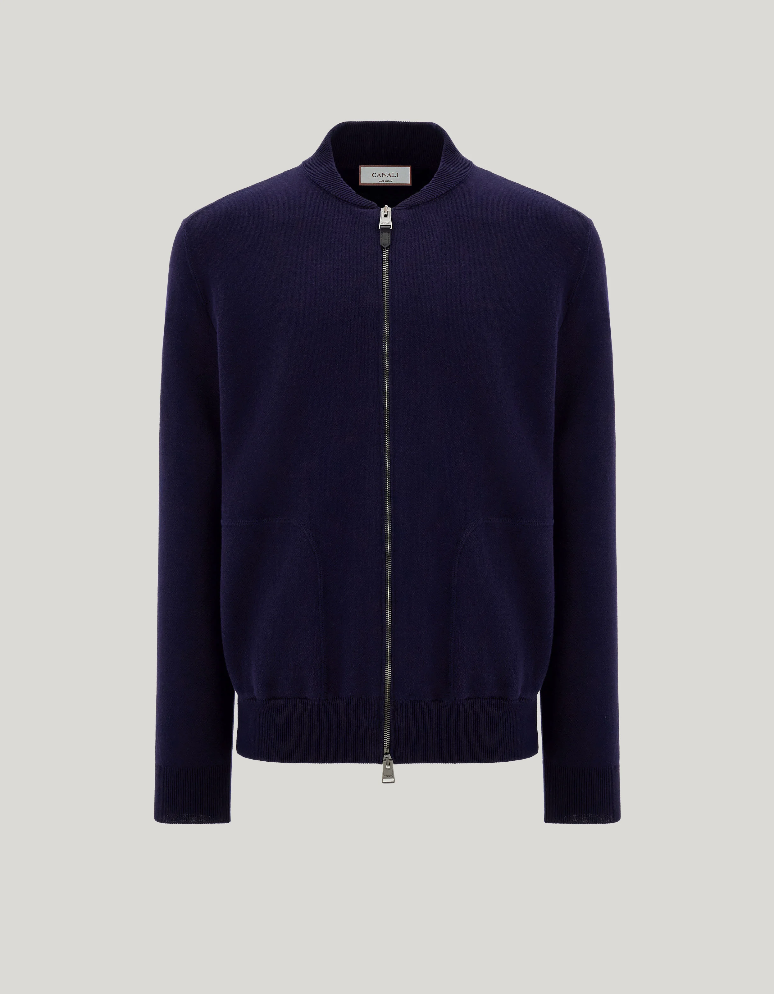 NAVY BEECH-BLEND FABRIC BOMBER - 1