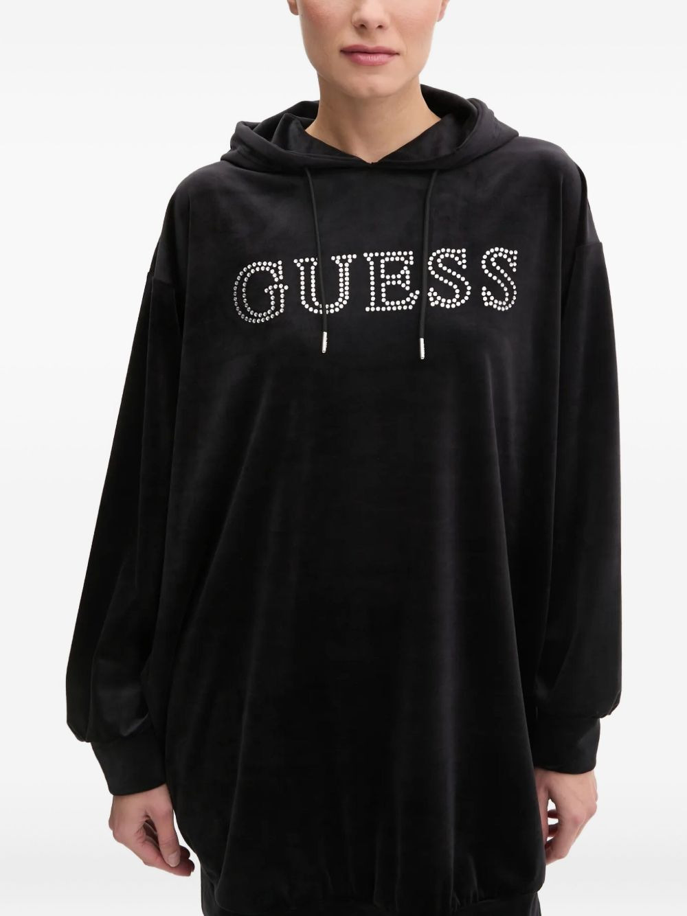 crystal-embellished hooded dress - 4