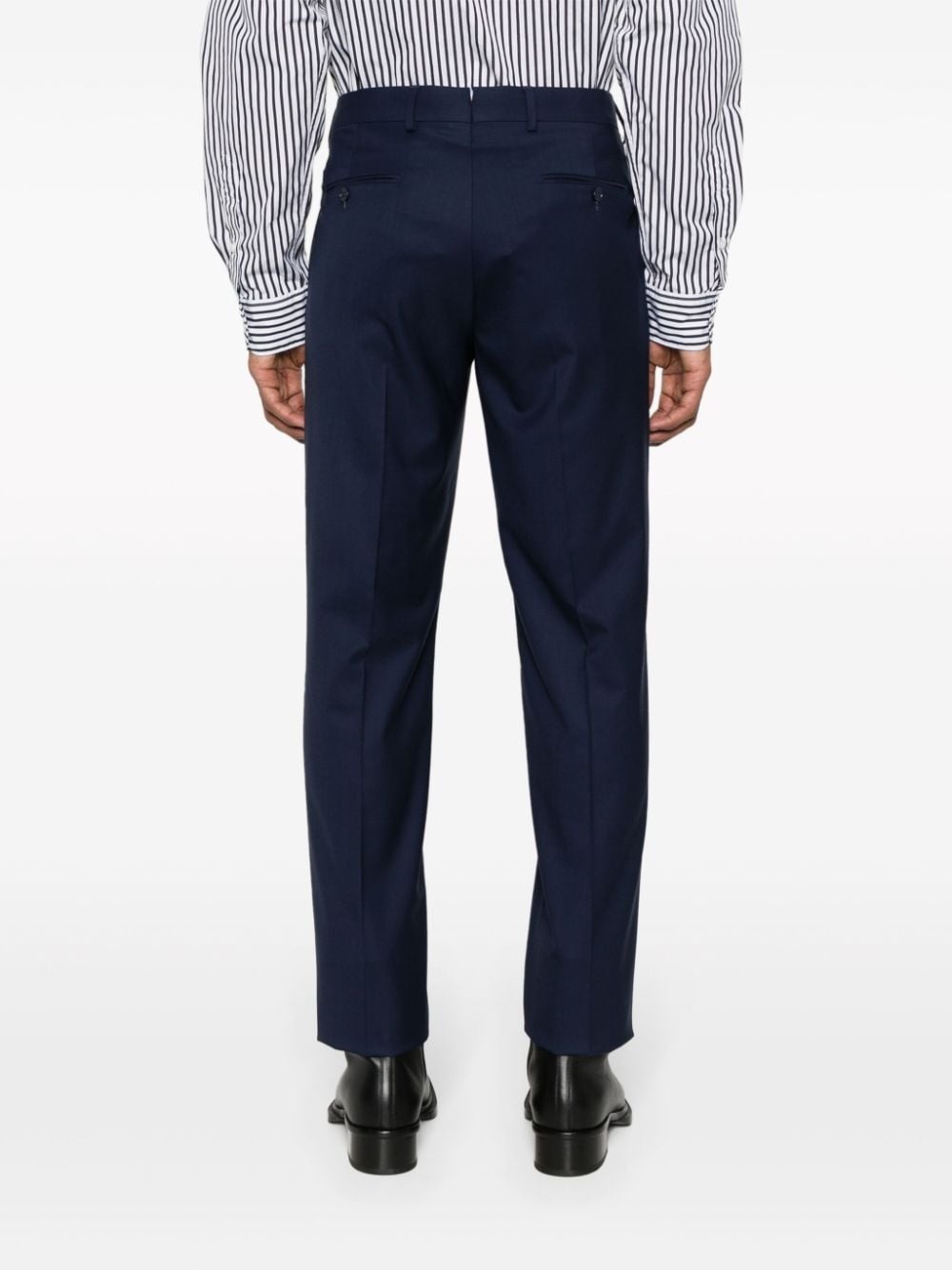 tapered wool chino trousers - 4