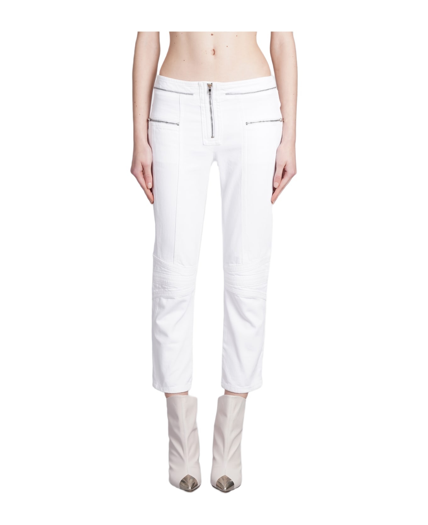 White Cotton Denim Loma Pants - 1