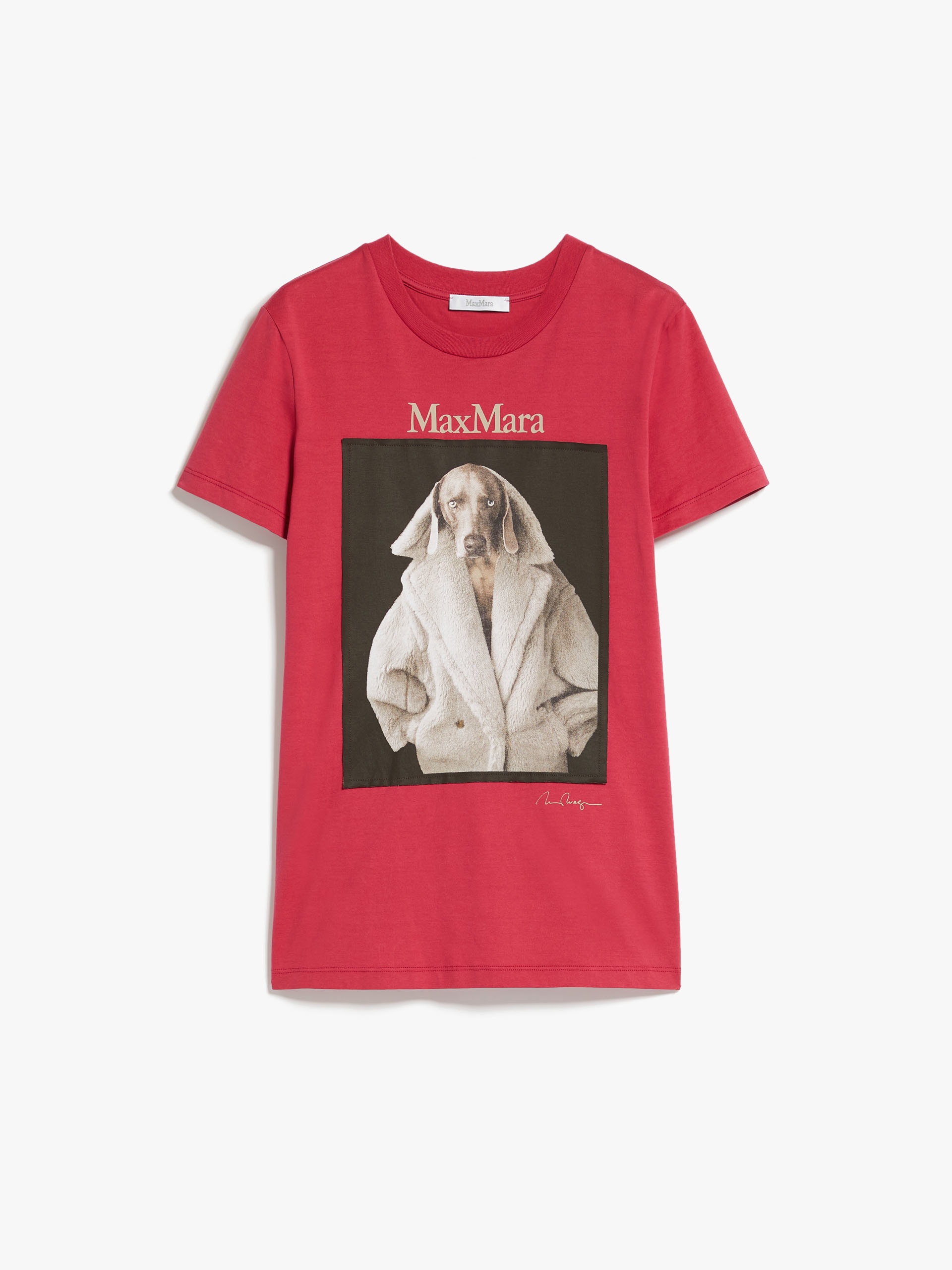 Max Mara VALIDO Cotton T-shirt with Wegman print | REVERSIBLE