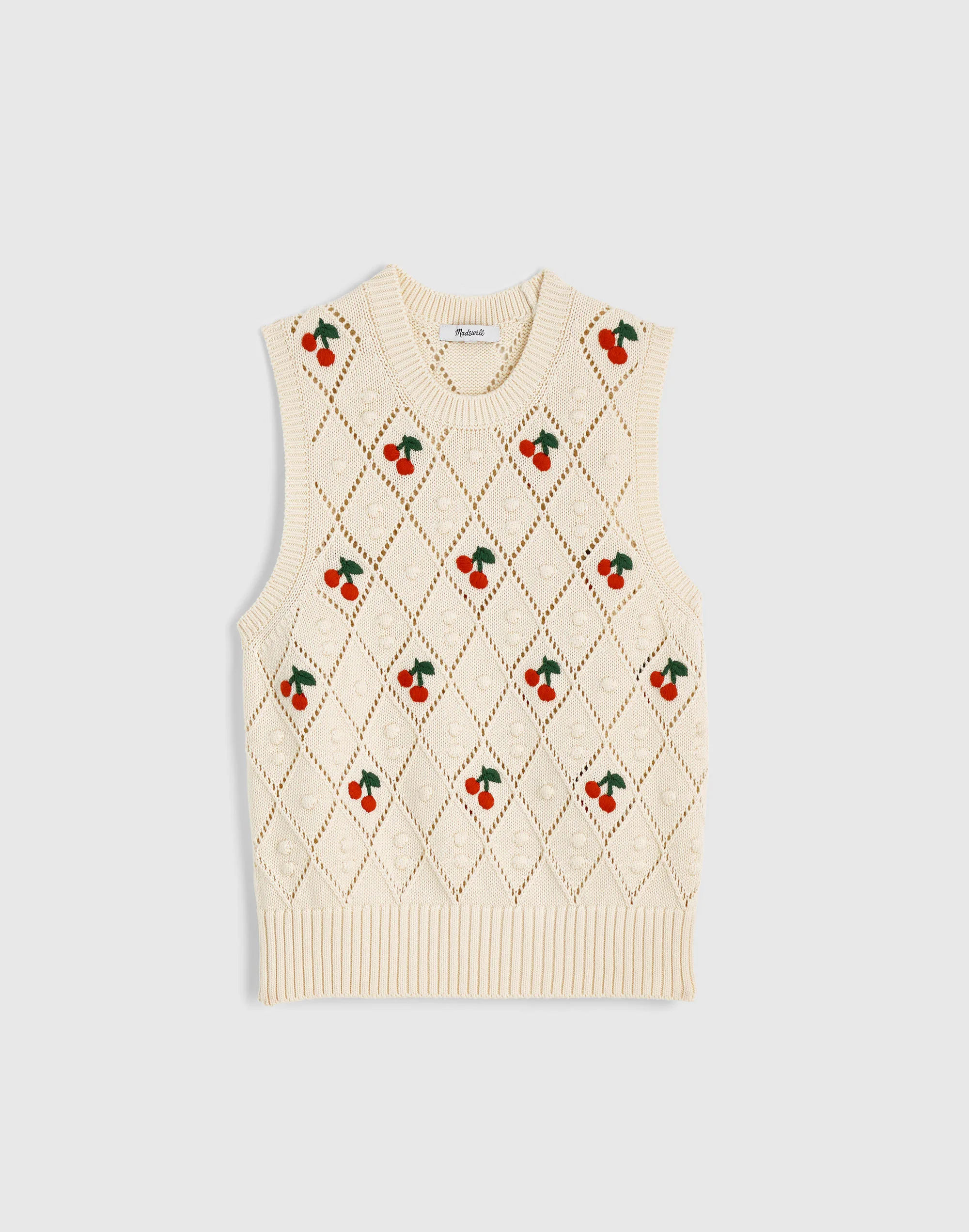 Bauble Pointelle-Stitch Sweater Vest - 1