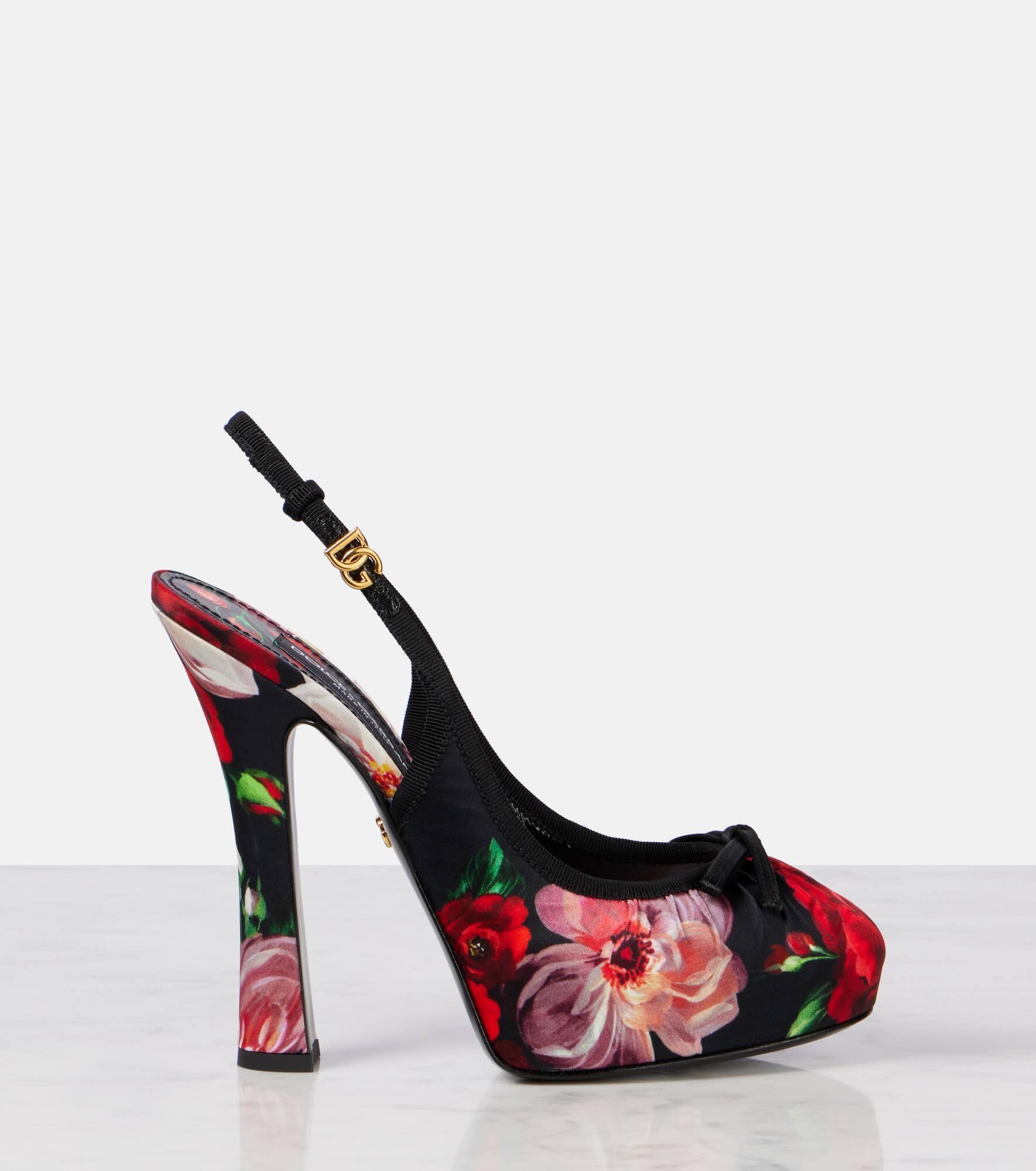 Vally 105 floral satin slingback pumps - 4