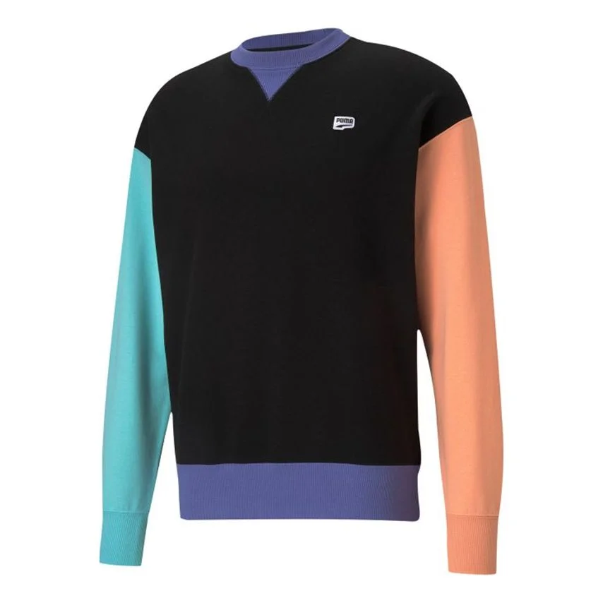 PUMA Graphic Crew Logo Printed Casual Sports Sweater Black 531426-51 - 1