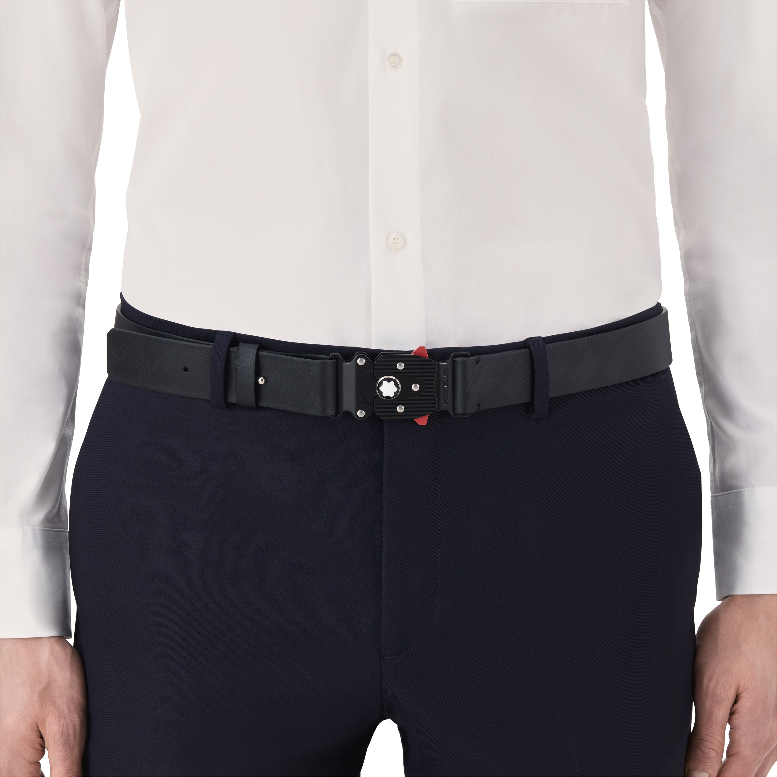 M LOCK 4810 black printed 35 mm leather buckle belt - 3