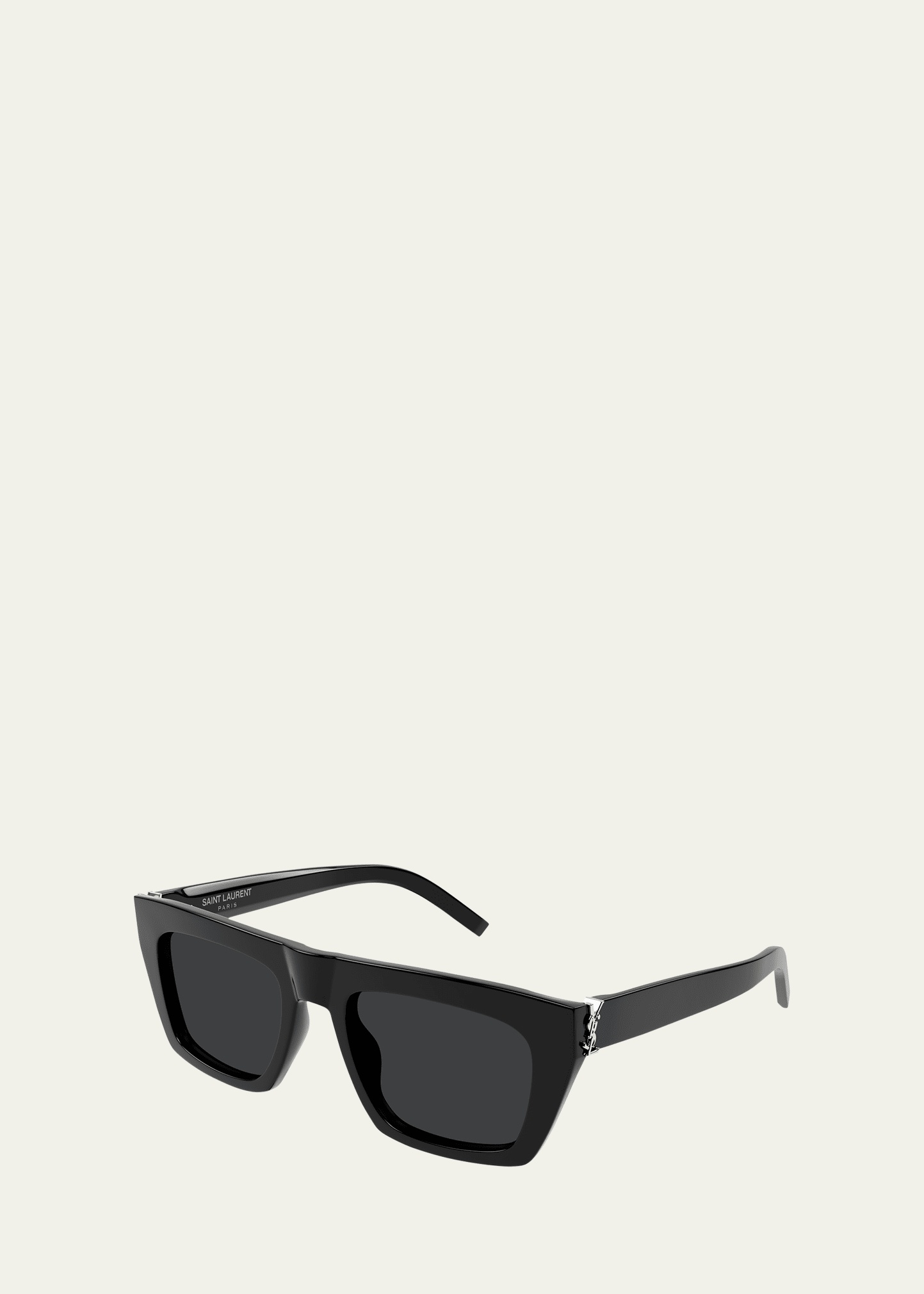 YSL Acetate Flat-Top Rectangle Sunglasses - 2