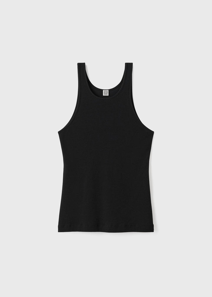 Fine curved rib tank black - 1