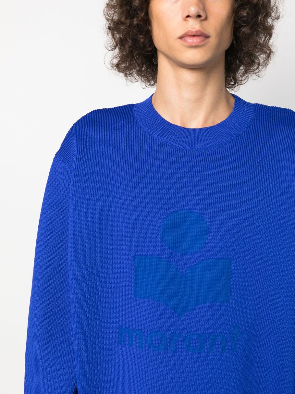 logo-jacquard fine-knit sweatshirt - 5