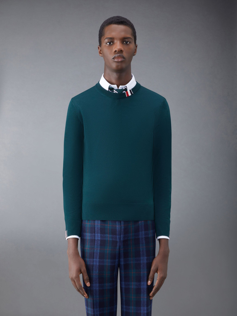Fine Merino Stripe Relaxed Crew Neck Pullover - 1