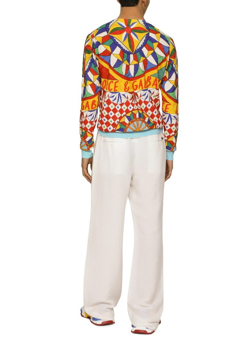 3D Jacquard Silk Sweater with Carretto Print 3