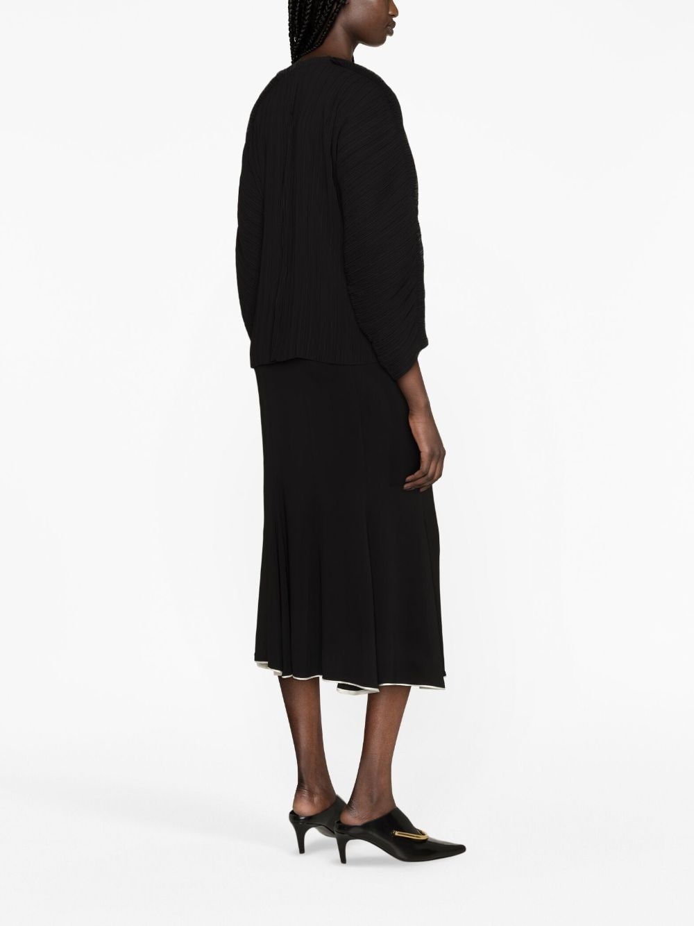 plissÃ©-effect V-neck sweatshirt - 4