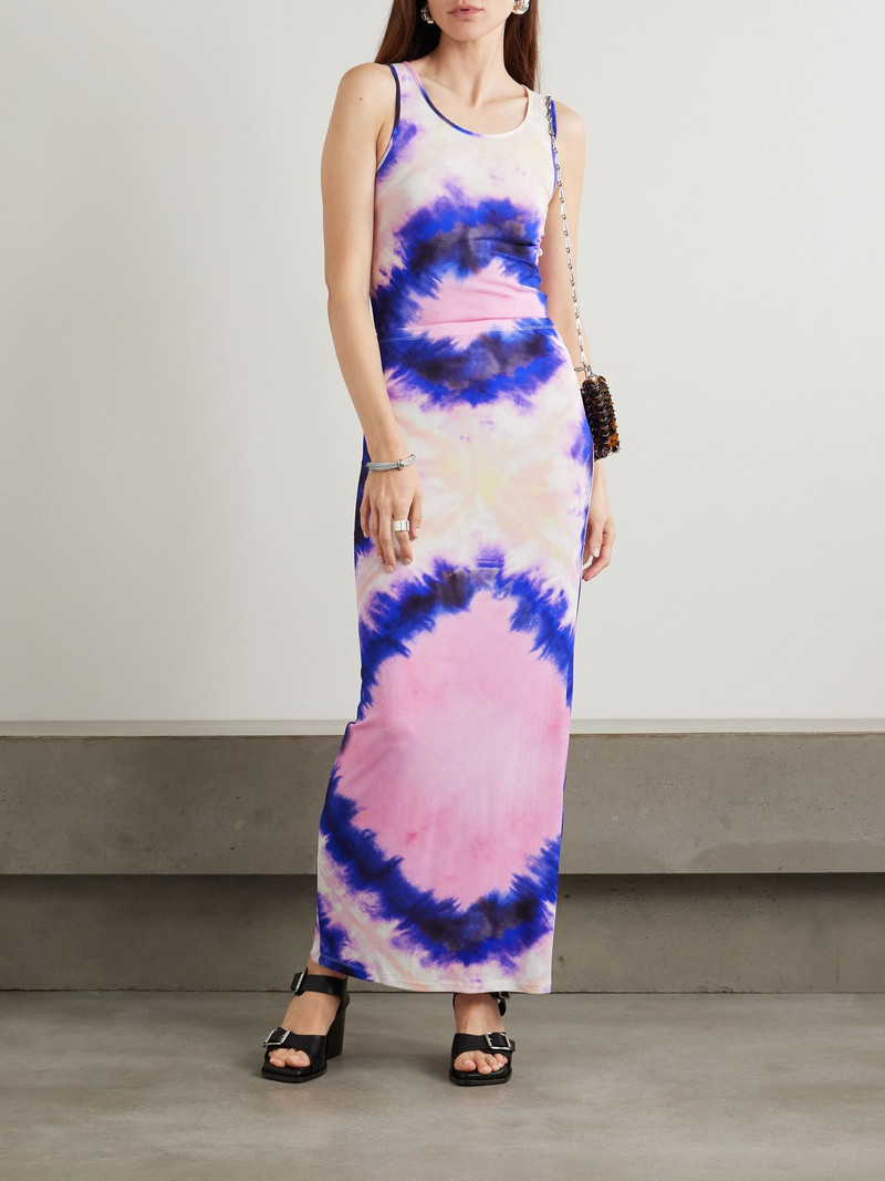rabanne Tie-dyed stretch-crepe maxi skirt Pink outlook
