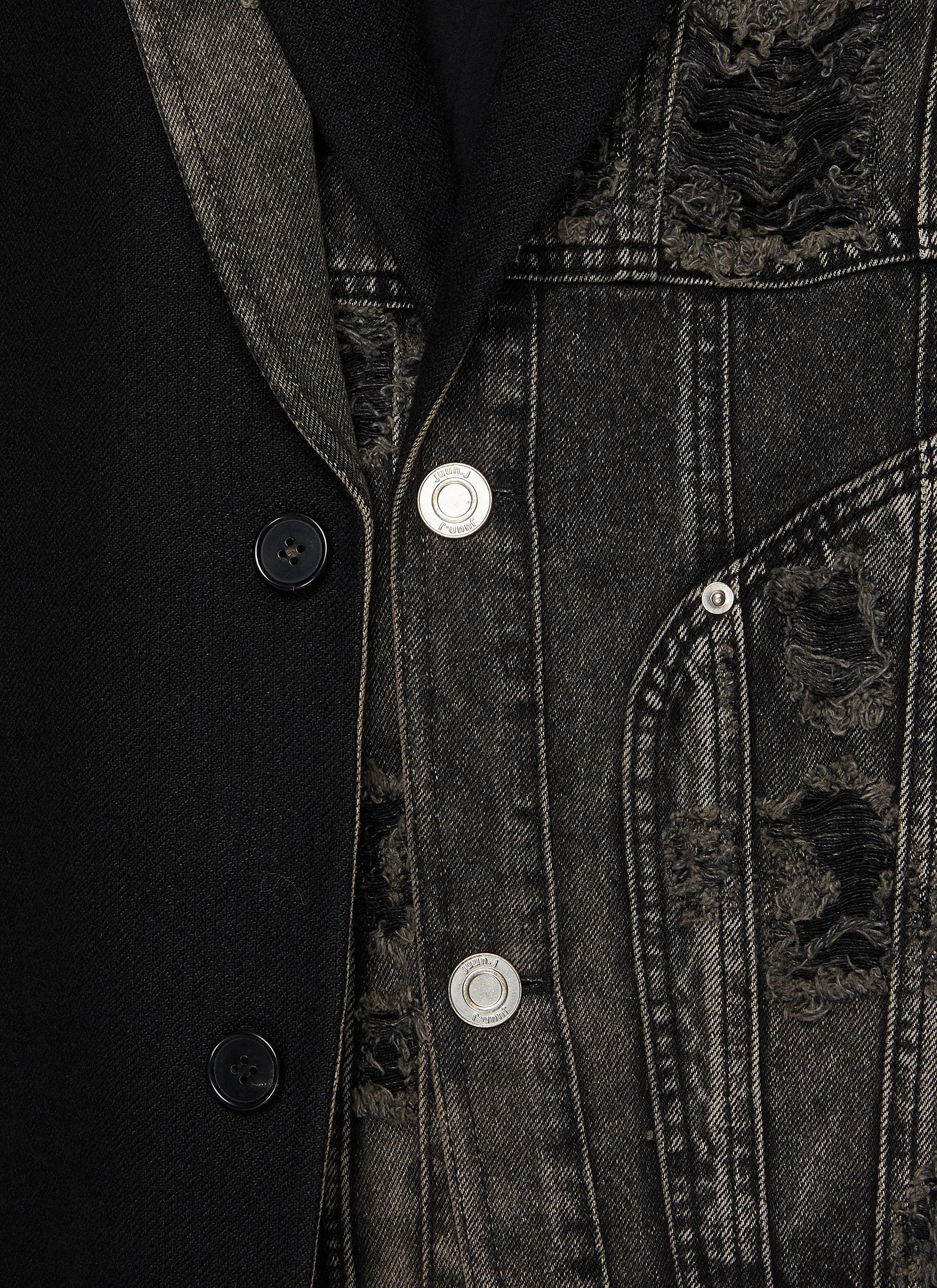 LAYERED DENIM BLAZER - 4