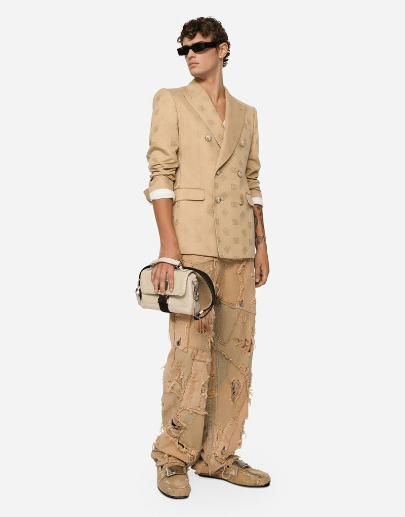 Overdyed stretch patchwork denim jeans 5