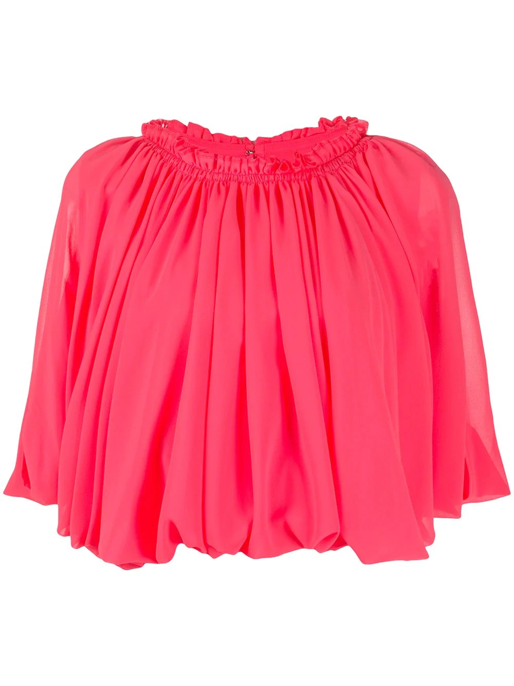 short-sleeved pleated top - 1