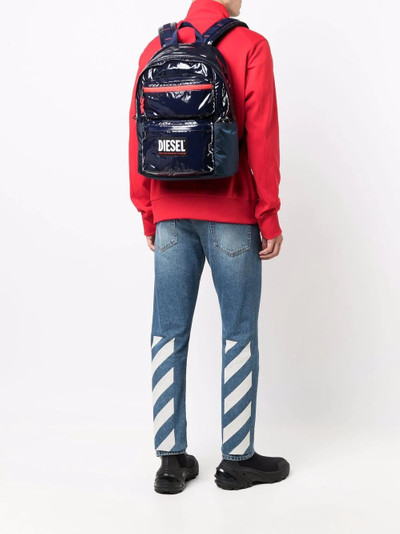 Diesel high-shine logo backpack outlook