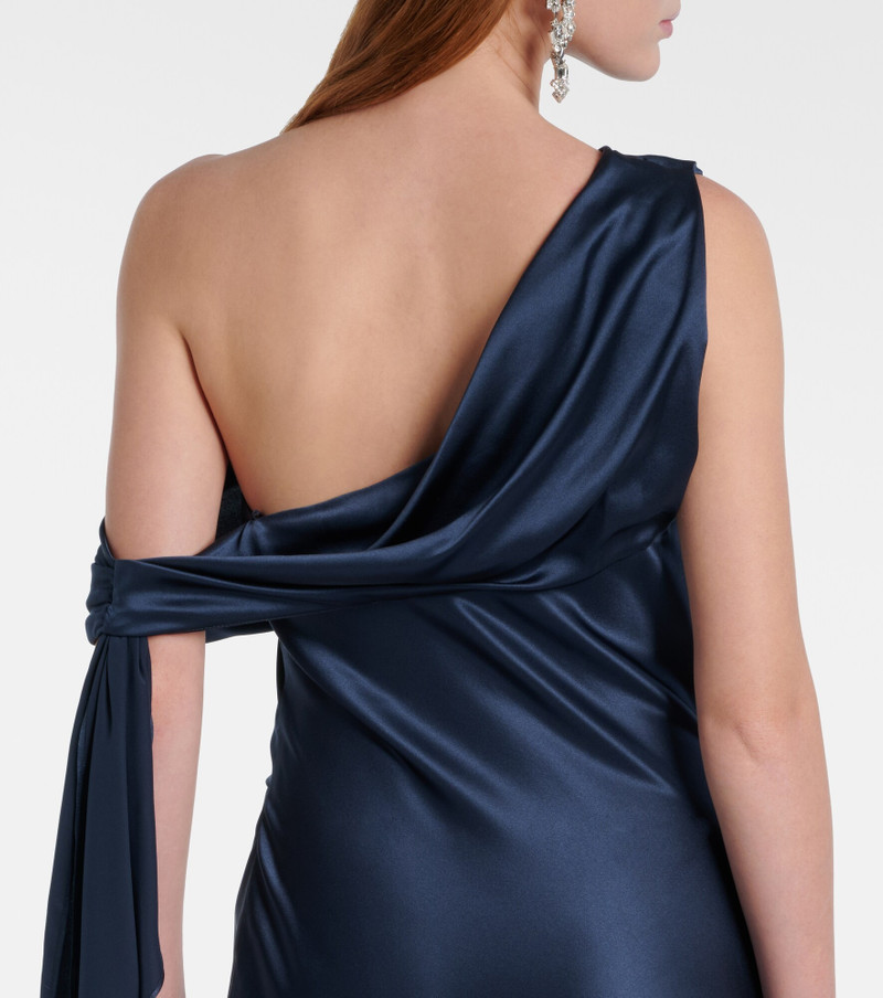 Draped one-shoulder silk charmeuse gown 7