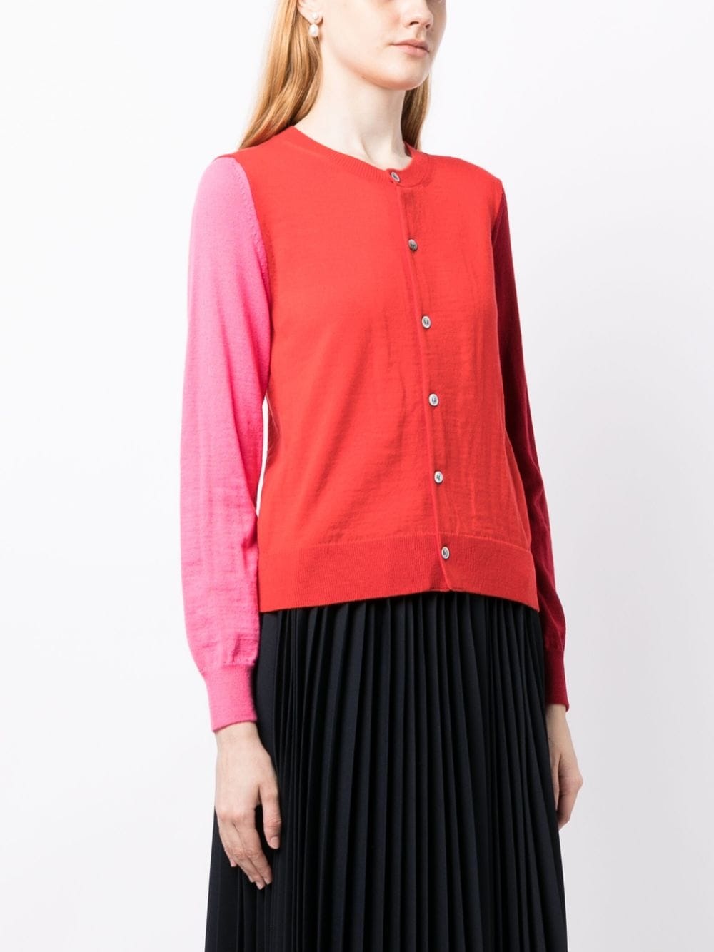 colour-block cardigan - 3