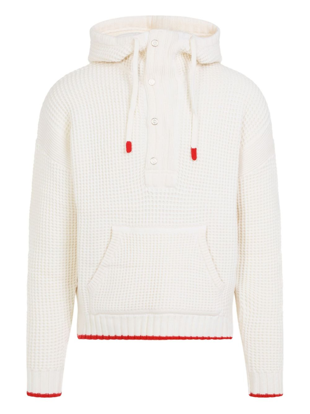 waffle-knit hooded sweater - 1